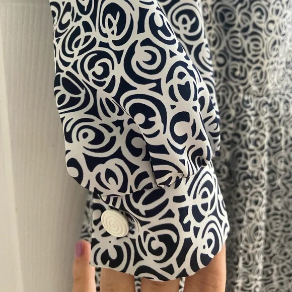 Vintage blue and white dress size medium - Picture 4 of 8